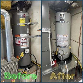 Fair Deal Plumbing - Old: Rheem tanked, gas water heater New: Bradford White tanked, gas water heater - Plumbing Near Me Fair Deal Plumbing - Old: Rheem tanked, gas water heater New: Bradford White tanked, gas water heater - Plumbing Near Me