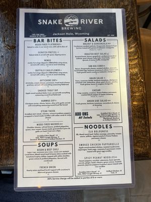 Menu photo 7 Snake River Brewing Jackson, WY