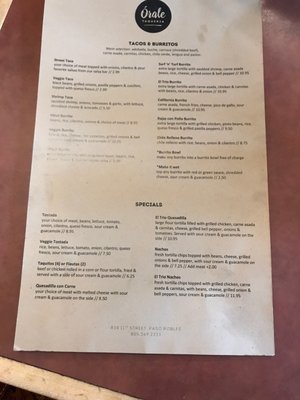Menu photo 2 Papi's Paso Robles, CA