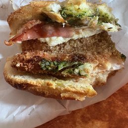 Chicken cutlet rustico- with burrata, balsamic glaze, shaved Parmesan, garlic aioli and speck