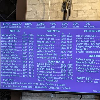 Cool Tea Bar - menu - Bubble Tea Near Me - Fremont, California