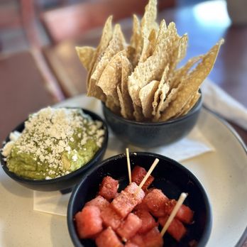 Quiote - Chips and Guacamole and a. Wonderful treat of watermelon with Tamarind spice. Complimentary. - Mexican Near Me - Petaluma, California Quiote - Chips and Guacamole and a. Wonderful treat of watermelon with Tamarind spice. Complimentary. - Mexican Near Me - Petaluma, California