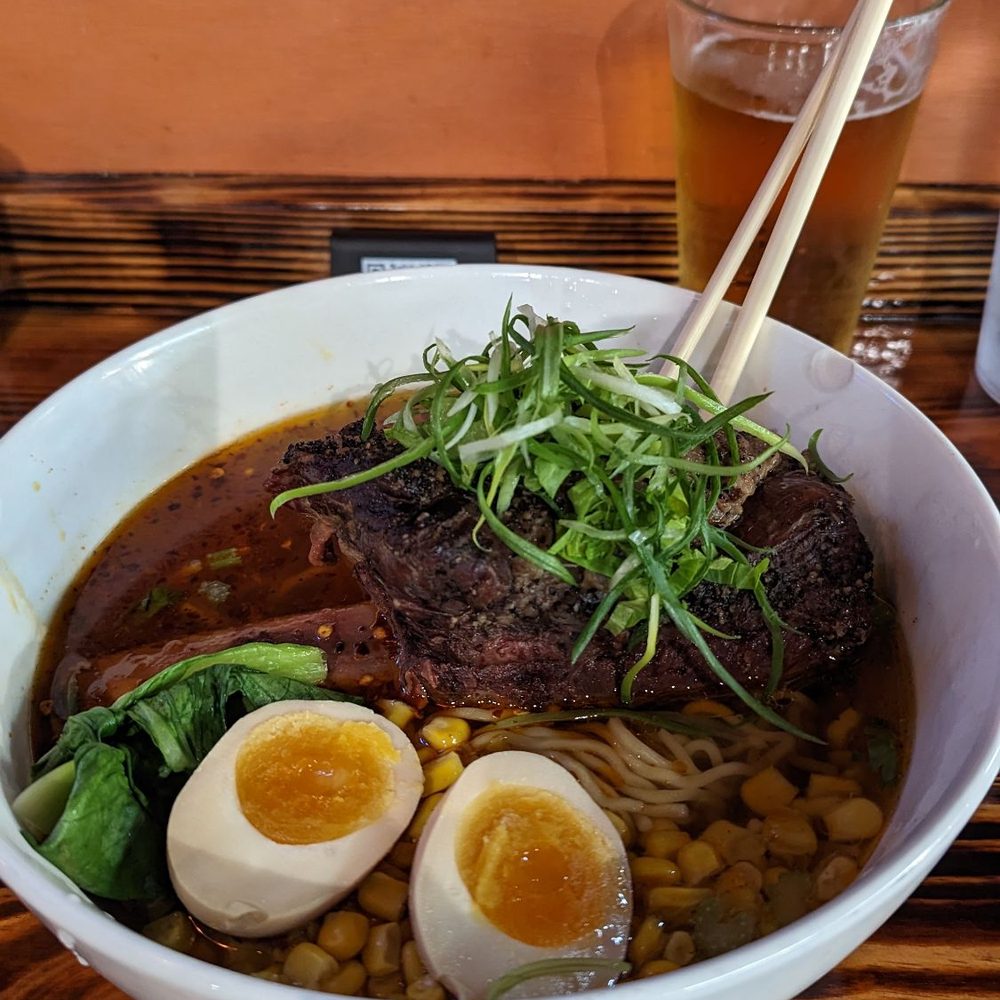 Noodle Boulevard - Short rib ramen with Ajitsuke egg and extra noodles, plenty for leftovers with meat if you fill up on extra noods (ps I drank some Kirin) - Ramen Near Me - Cary, North Carolina Noodle Boulevard - Short rib ramen with Ajitsuke egg and extra noodles, plenty for leftovers with meat if you fill up on extra noods (ps I drank some Kirin) - Ramen Near Me - Cary, North Carolina
