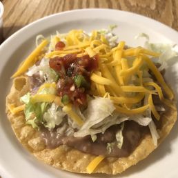 Bean Tostada with Combo Platter.