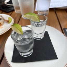 tequila shots...poured unevenly tequila shots...poured unevenly