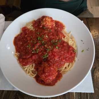 Café Roma - Spaghetti with veal meatballs - Italian Near Me - Gaithersburg, Maryland