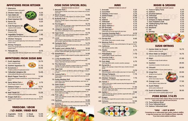 Menu photo 2 Oishi Sushi Clermont, FL