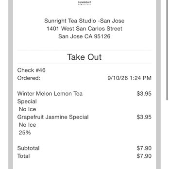 Sunright Tea Studio- San Jose - Bubble Tea Near Me - San Jose, California Sunright Tea Studio- San Jose - Bubble Tea Near Me - San Jose, California