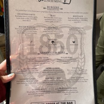 1850 Restaurant - Menu - American Near Me - Mariposa, California