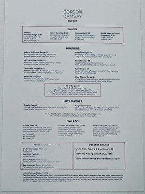 Menu photo 4 Gordon Ramsay Burger London, XGL Menu photo 4 Gordon Ramsay Burger London, XGL