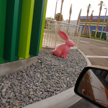 Greenlane - Pink rabbit outside of the drive thru. - Fast Food Near Me - Tampa, Florida
