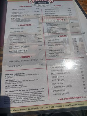 Menu photo 4 Kingston's Clam Bar West Sayville, NY Menu photo 4 Kingston's Clam Bar West Sayville, NY