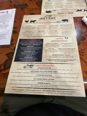 Menu photo 2 Jake's Place Ashland, VA Menu photo 2 Jake's Place Ashland, VA
