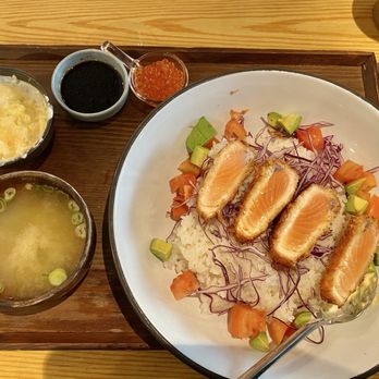 Tendon Kohaku - Salmon - Japanese Near Me - Bellevue, Washington Tendon Kohaku - Salmon - Japanese Near Me - Bellevue, Washington