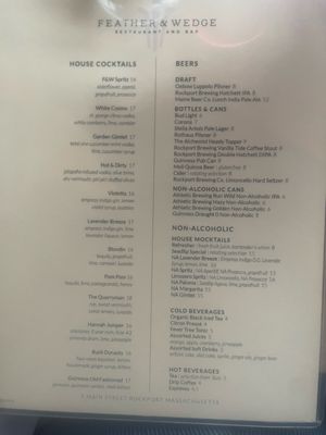 Menu photo 1 Feather & Wedge Rockport, MA