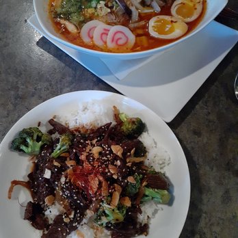 Bar Dojo - Beef broccoli and spicy pork ramen - Asian Fusion Near Me - Edmonds, Washington Bar Dojo - Beef broccoli and spicy pork ramen - Asian Fusion Near Me - Edmonds, Washington