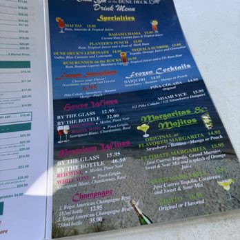 The Dune Deck Cafe - Drink menu 2025 - Breakfast & Brunch Near Me - Lantana, Florida