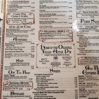 Julian Cafe - Menu - Bakeries Near Me - Julian, California Julian Cafe - Menu - Bakeries Near Me - Julian, California