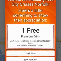 Voucher  for checking in on Yelp. Couldn't use sad face