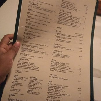 Camillo - The menu - Italian Near Me - Brooklyn, New York
