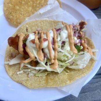 Mariscos la baja - Baja style fish taco w/chipotle sauce - Seafood Near Me - San Marcos, California