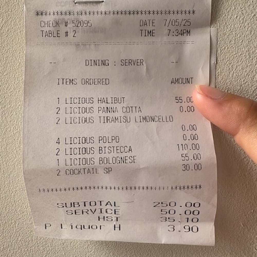 Coppi Ristorante - Receipt - Italian Near Me - Toronto, Ontario Coppi Ristorante - Receipt - Italian Near Me - Toronto, Ontario