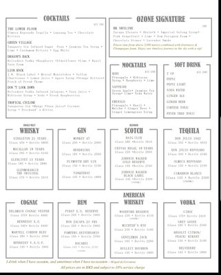 Menu photo 4 OZONE Kowloon, HK