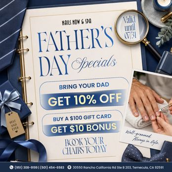Nails Now -
Father's Day is right around the corner, and we're celebrating the amazing dads - Nail Salons Near Me - Temecula, California Nails Now -
Father's Day is right around the corner, and we're celebrating the amazing dads - Nail Salons Near Me - Temecula, California