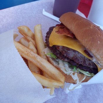 A&J Burger Drive In - Double bacon and cheese.. - Burgers Near Me - Fullerton, California