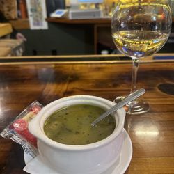Italian Wedding soup and Cinta Pinot Grigio