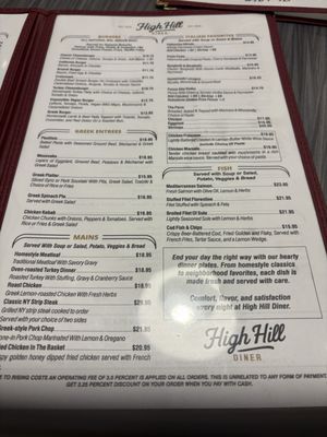 Menu photo 2 High Hill Diner New York, NY Menu photo 2 High Hill Diner New York, NY