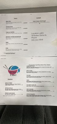 Menu photo 2 Poki Tako Santa Fe, NM
