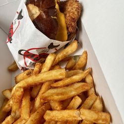 The Chicken Shanty - Octoberfest Sandwich and French fries