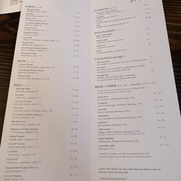 the menu and prices