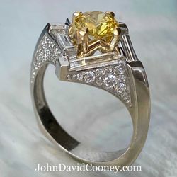 John David Cooney - Commission with free reign. Clients Natural Yellow Diamond. With four requests. Must have Baguettes, Be Sleek, Modern and Unbelievable