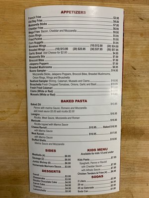 Menu photo 1 Buono Pizza Marydel, DE Menu photo 1 Buono Pizza Marydel, DE