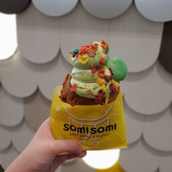 Somisomi - Milk tea and matcha swirl in a taiyaki - Ice Cream & Frozen Yogurt Near Me - Katy, Texas Somisomi - Milk tea and matcha swirl in a taiyaki - Ice Cream & Frozen Yogurt Near Me - Katy, Texas