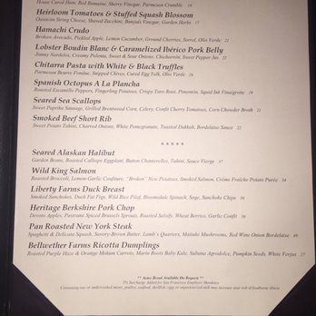 Prospect - Menu - New American Near Me - San Francisco, California Prospect - Menu - New American Near Me - San Francisco, California