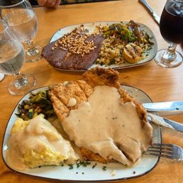 Trout and chicken fried steak Trout and chicken fried steak