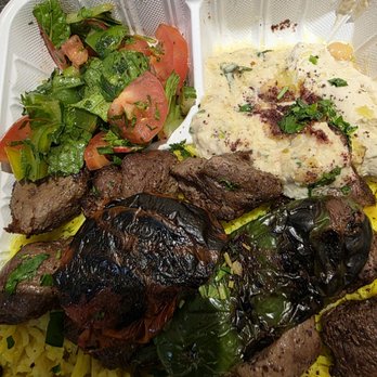 Maqluba Restaurant - LARGE BEEF KEBAB PLATTER $24 - Middle Eastern Near Me - Brooklyn, New York