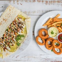 London Shawarma and Burger - Chicken Shawarma wrap combo.