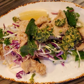 Atticus Finch - Fried Squid . Cabbage & Kelp Noodles . Palm Sugar Dressing . Peanut, Lime & Coriander Salsa - New Zealand Near Me - Rotorua, BOP Atticus Finch - Fried Squid . Cabbage & Kelp Noodles . Palm Sugar Dressing . Peanut, Lime & Coriander Salsa - New Zealand Near Me - Rotorua, BOP