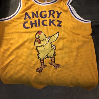 Angry Chickz - Giveaway jersey for opening day (first 100 in line-I was #3) part of swag bag - Chicken Shop Near Me - Aliso Viejo, California Angry Chickz - Giveaway jersey for opening day (first 100 in line-I was #3) part of swag bag - Chicken Shop Near Me - Aliso Viejo, California