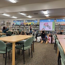 Waiau Elementary School - Cute little first graders,  learning how to meet and greet dogs