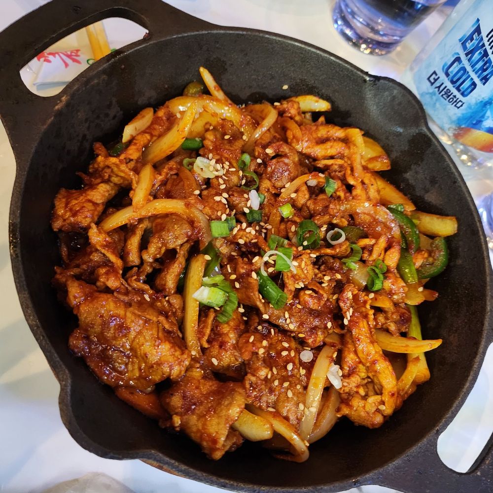 Hanshin Pocha - Stir fried spicy pork - Korean Near Me - Katy, Texas Hanshin Pocha - Stir fried spicy pork - Korean Near Me - Katy, Texas