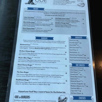 Ode to Food and Drinks - Menu Page 2 - New American Near Me - Sioux Falls, South Dakota