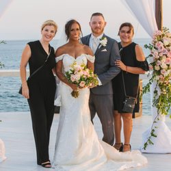Romantic Cabo Weddings & Events - Veronica (floral extraordinaire), me (the blissful bride), hubby (the happy groom), Illeana (the greatest wedding planner of all time)