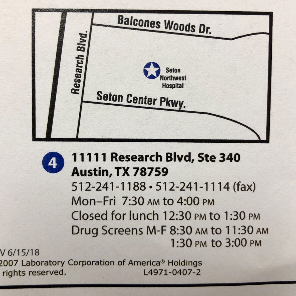 Labcorp - Location & hours info. Office is inside Seton's Health Plaza building. - Laboratory Testing Near Me - Austin, Texas