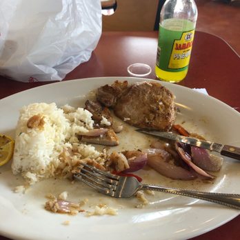Chulla's Cafe - Pork chops, veggies & rice. Owner came to greet me told me about their in house made hibiscus tea and gave me a sample - Breakfast & Brunch Near Me - Rocklin, California