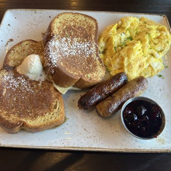First Watch - Trifecta, French toast, 3 eggs, and pork sausage - American Near Me - Laurel, Maryland